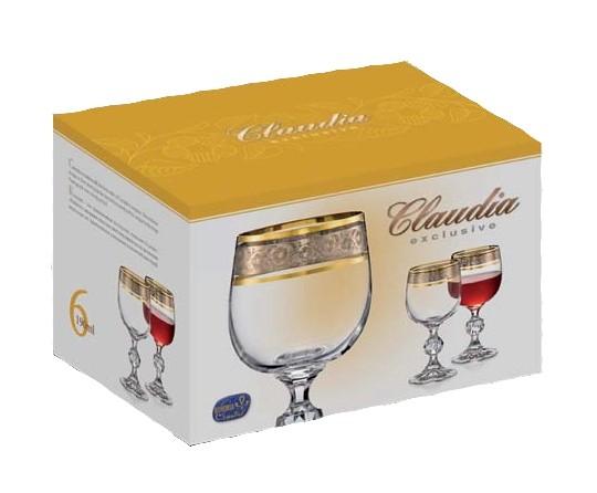 Crystalex Taurės vynui 230ml,6vnt. dekoruotos "Claudia"