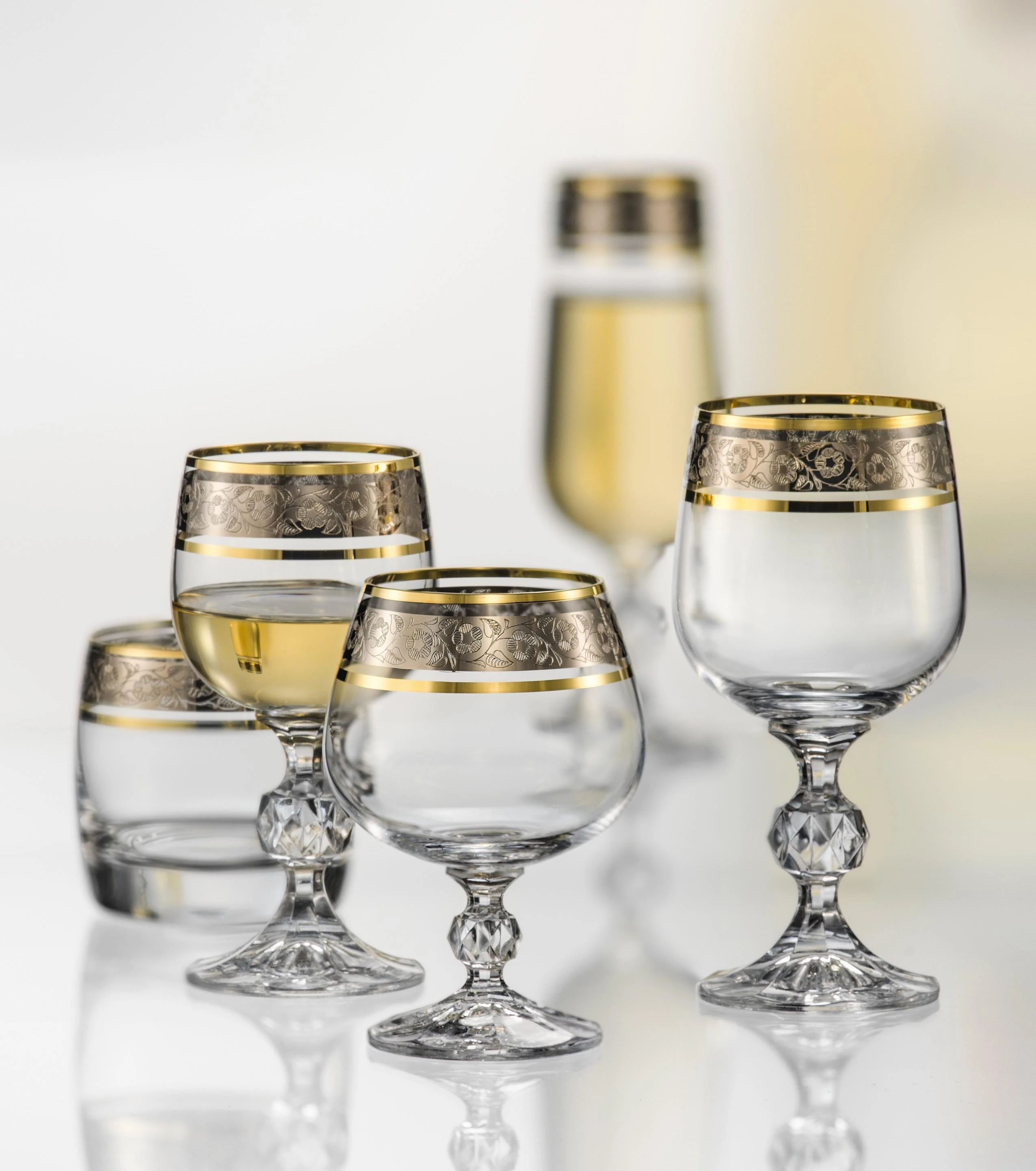 Crystalex Taurės brendžiui 250ml 6vnt dekoruotos "Claudia"