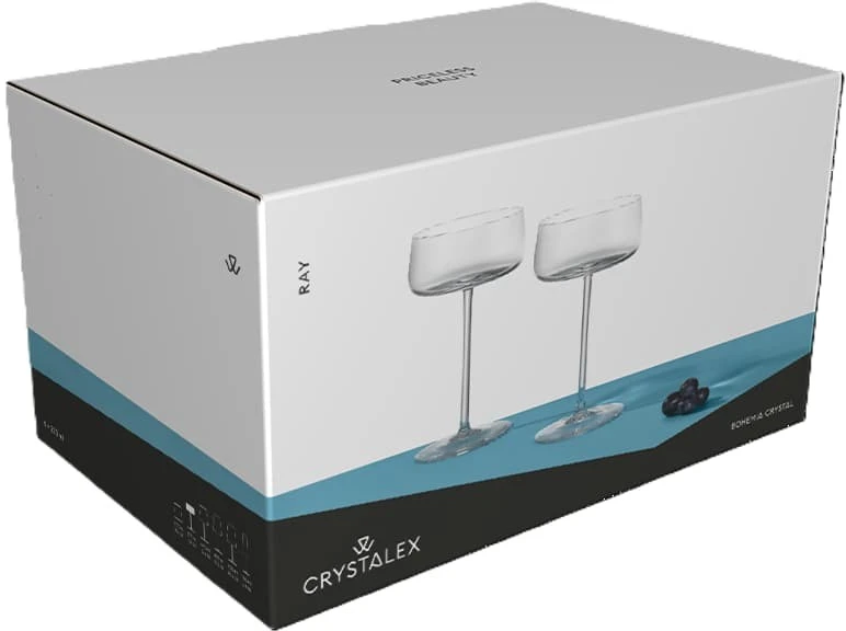 Crystalex Taurės saldžiam šampanui 230ml 2vnt, RAY