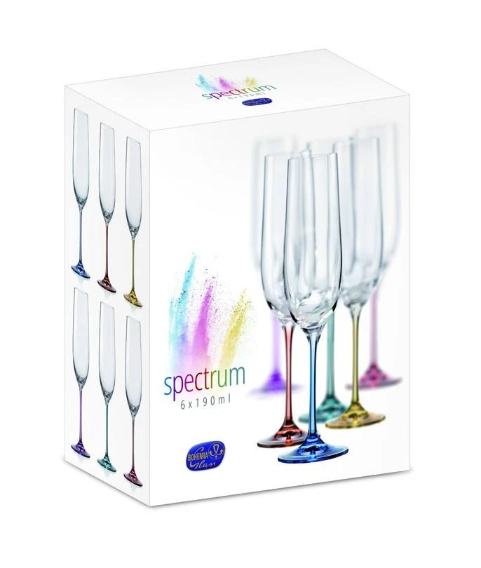 Crystalex Taurės šampanui 190ml 6 vnt. Spectrum