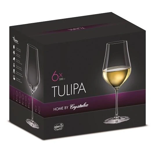 Crystalex Taurės baltam vynui,350 ml Tulipa