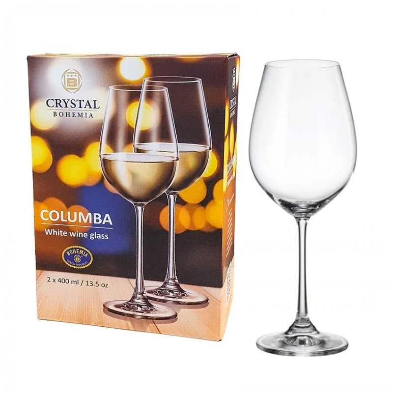 Crystalite Bohemia Taurės Columba baltam vynui 400ml, 2vnt