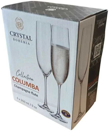 Crystalite Bohemia Taurės Columba šampanui 260ml 6vnt