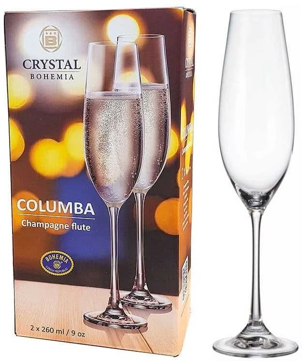 Crystalite Bohemia Taurės Columba šampanui 260ml, 2vnt