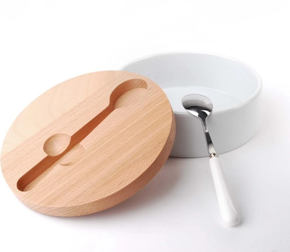 Mondex Cukrinė iš porceliano su šaukšteliu 14,7x6cm, "Basic Kitchen"