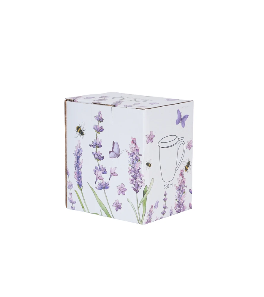 DUO Porceliano puodelis su sieteliu ir dangteliu 360ml,Lavander