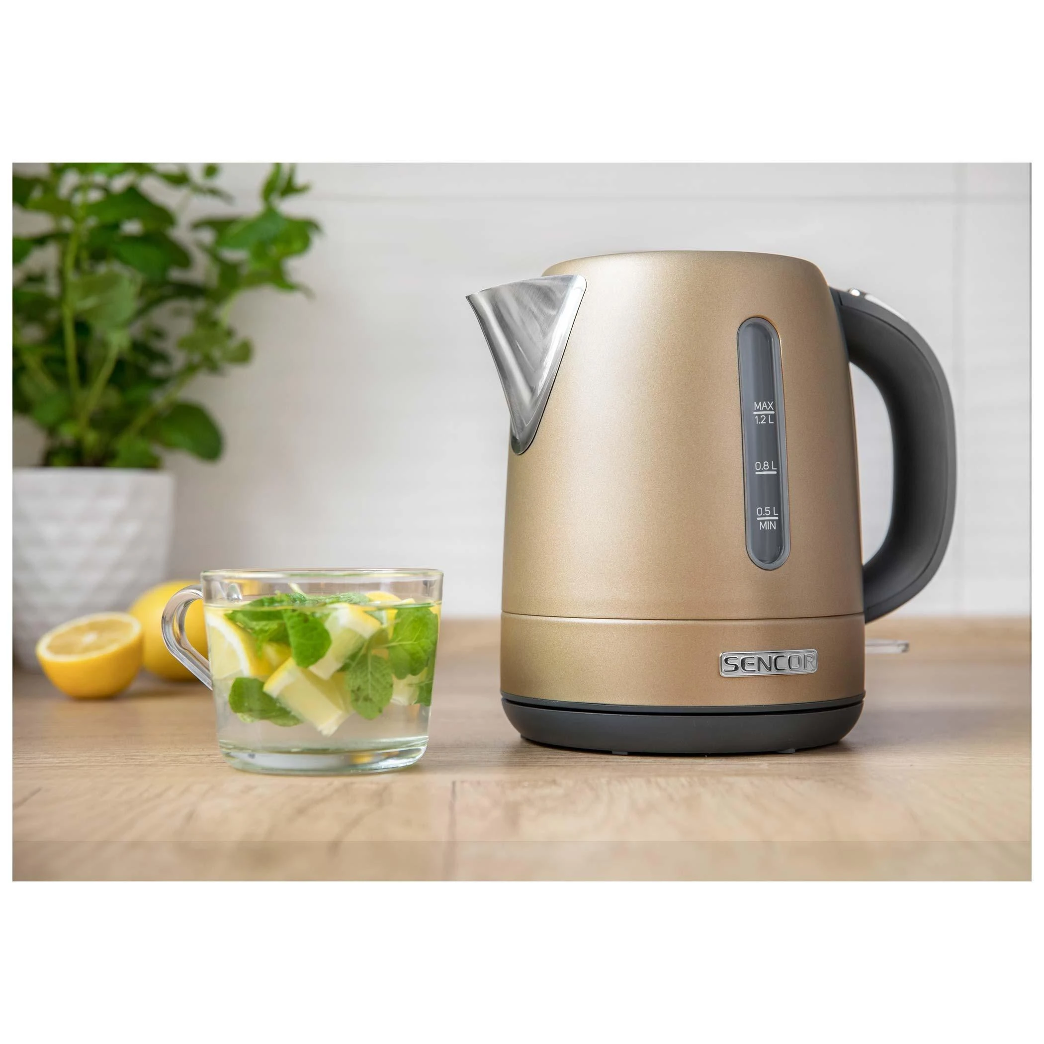 Elektrinis virdulys sendinto aukso spalvos 1.7 L Sencor