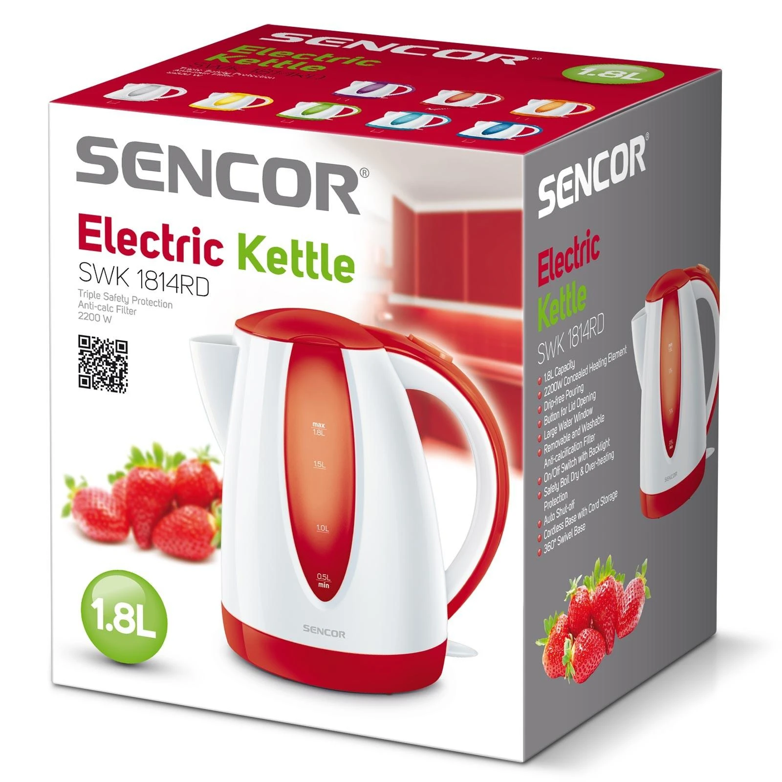 Elektrinis virdulys 1,8l Sencor SWK1814RD