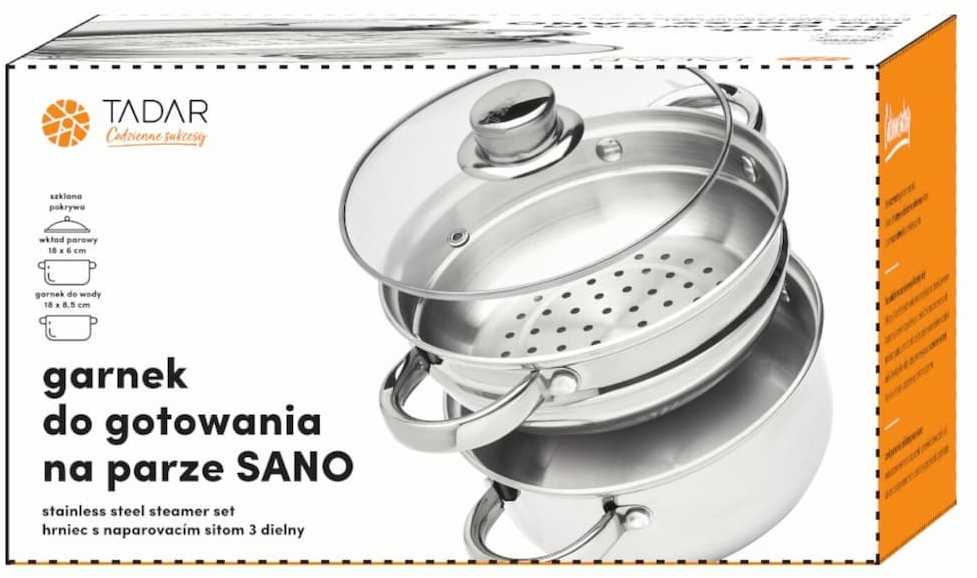 Tadar Garų puodas 18cm,2l (3dalys), Sano
