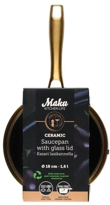 Kaistuvas 18cm,(1,6l), juodos spalvos, Maku