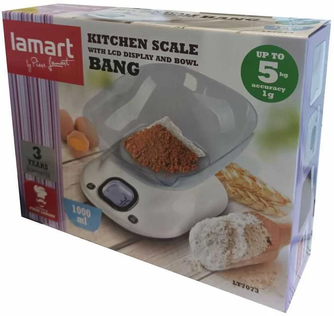 Lamart elektroninės virtuvinės svarstyklės 5kg LT7073