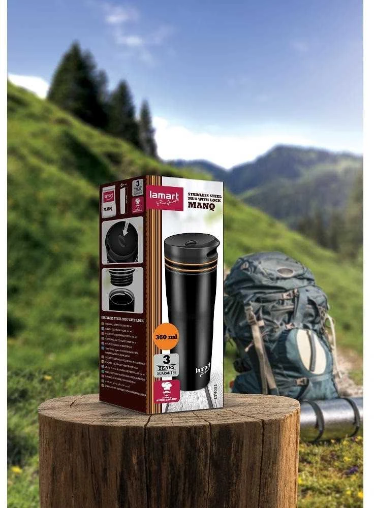 Termo gertuvė 360ml juoda/oranž.LT4051 Lamart
