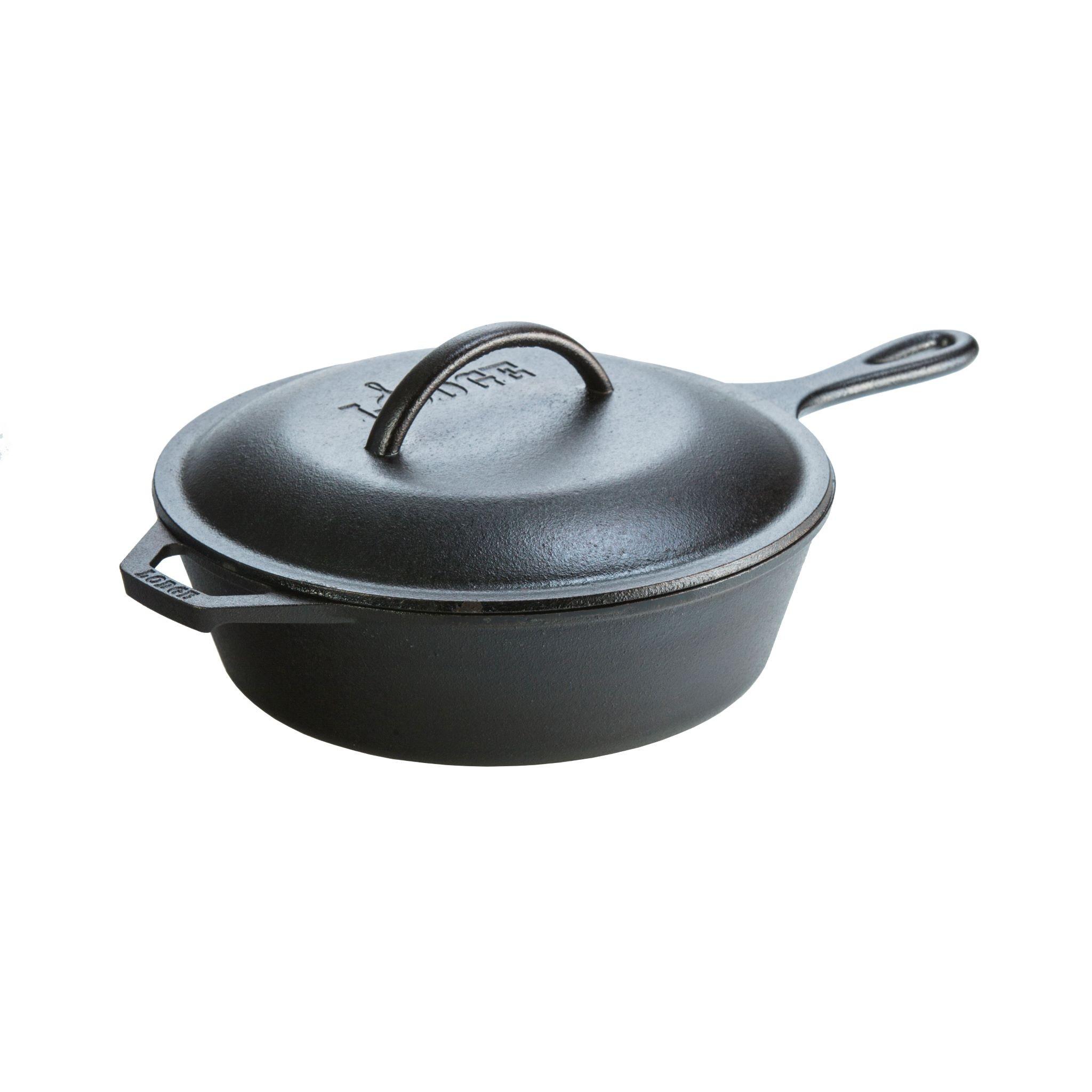 Lodge ketaus keptuvė gili 26.7cm su dangčiu