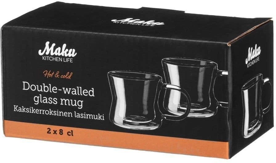 Maku dvigubo stiklo puodeliai 2vnt,80ml