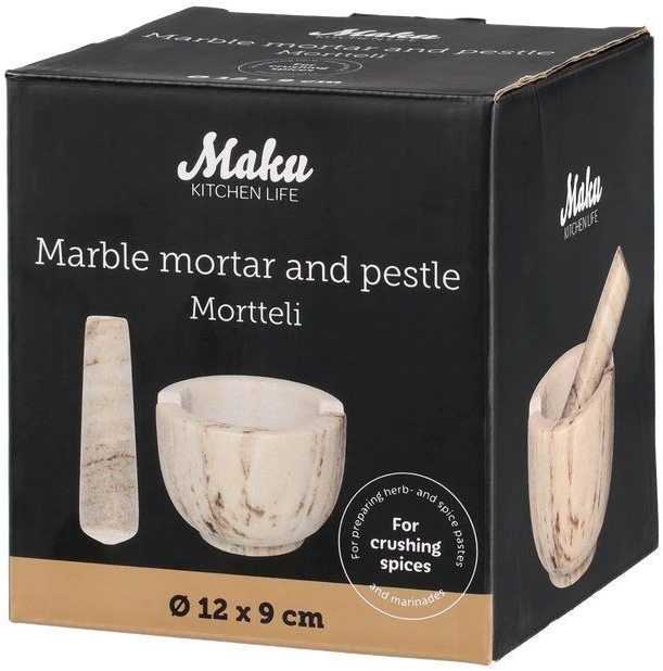 Maku grūstė 13,5cm marmurinė, rusva