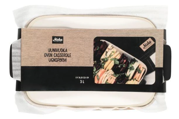 Kepimo indas Maku keramikinis su dangčiu, 3l, 36×21,5 cm