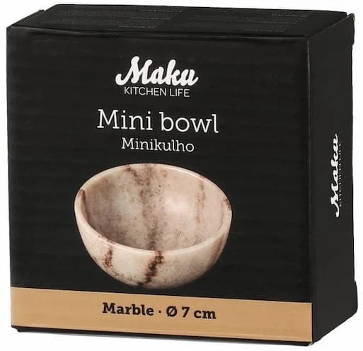 Maku mini dubenėlis 7cm, smėlio spalvos, marmurinis