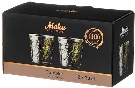 Maku stiklinės 300ml 2vnt, medaus spalvos