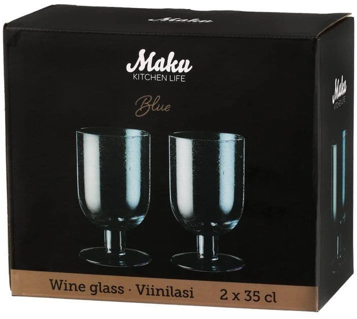 Maku taurės vynui 350ml 2vnt, mėlynos