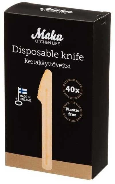 Mediniai, vienkartiniai peiliai 40vnt Maku