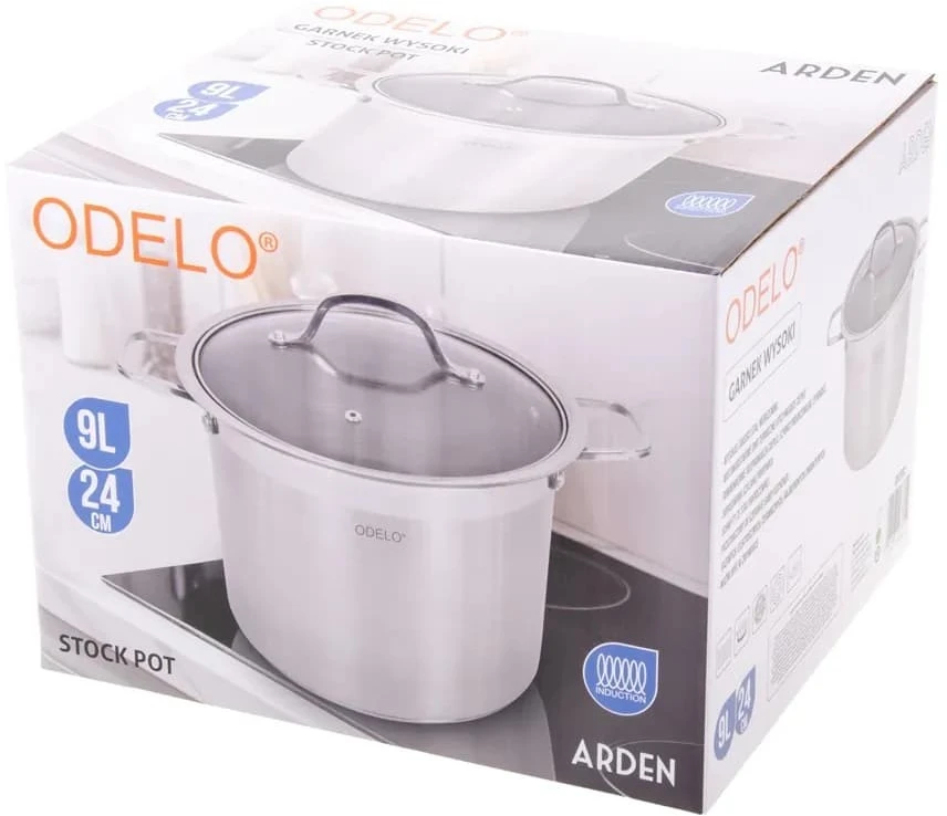 Odelo Puodas 24cm(9l), nerūdijantis plienas,su stikliniu dangčiu Arden
