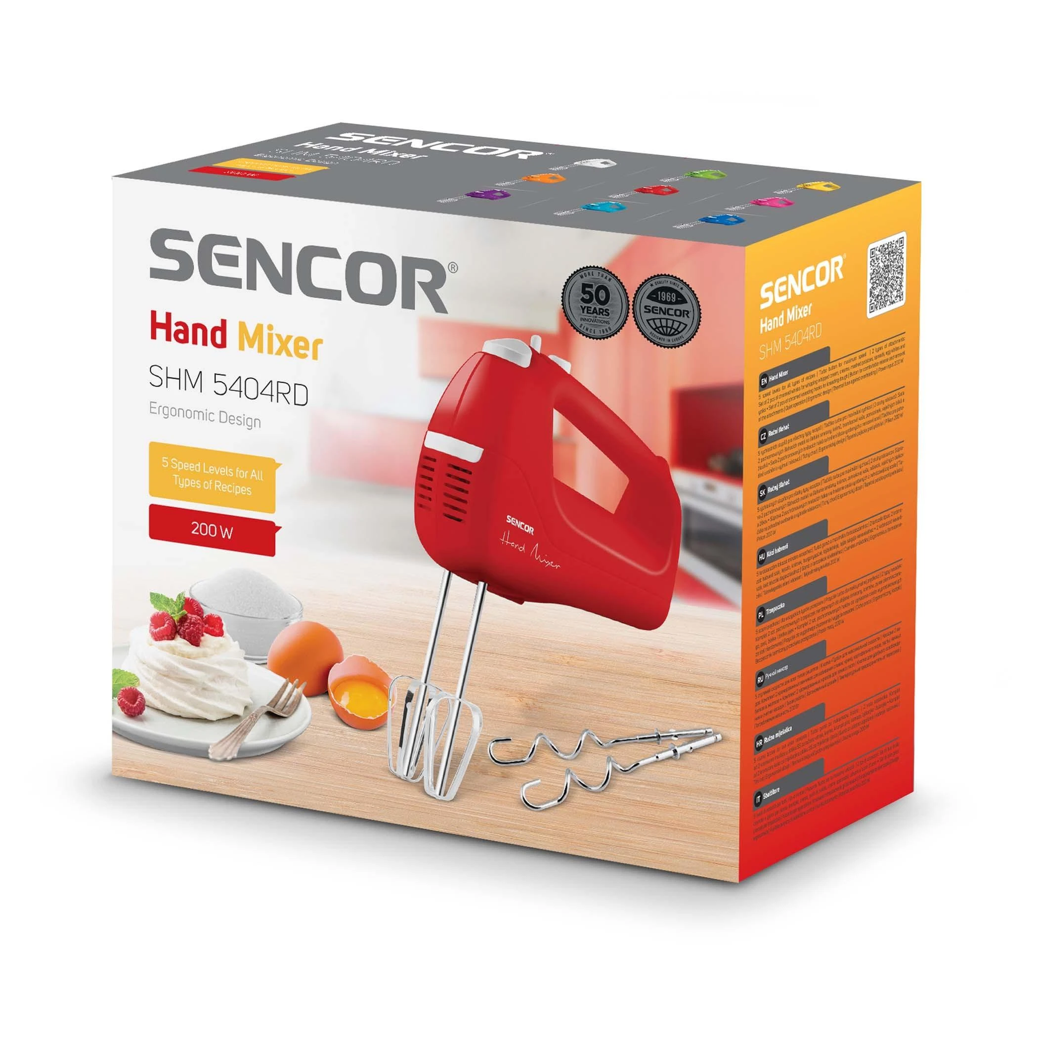 Plakiklis Sencor elektrinis mikseris 200W, SHM5404RD