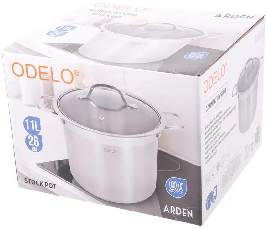 Odelo Puodas 26cm(11l), nerūdijantis plienas, su stikliniu dangčiu Arden