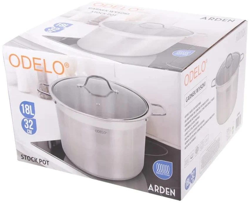 Odelo Puodas 32cm(18l), nerūdijantis plienas, su stikliniu dangčiu Arden