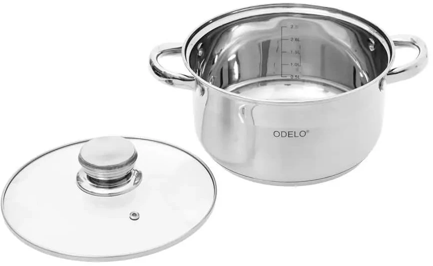 Odelo Puodų rinkinys 8 dalių (1,8+2,5+3,4l+4,6l), nerūdijantis plienas, Melvin