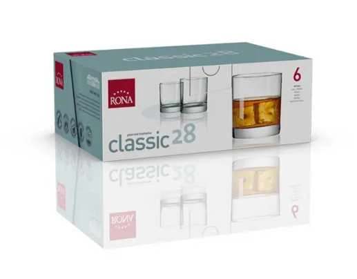Rona Stiklinės Classic viskiui 280ml 6vnt