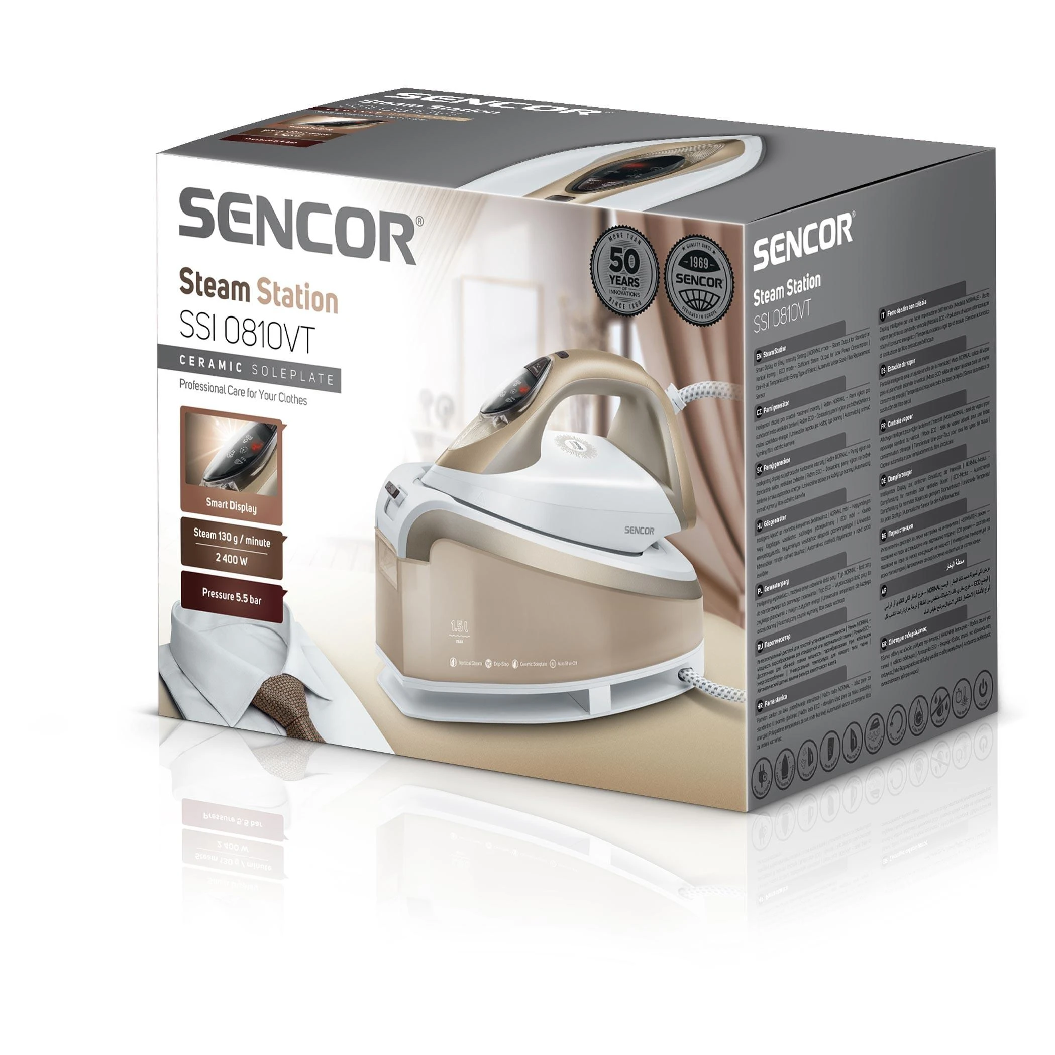 Sencor lygintuvas su garų stotele 2400W, SSI0810VT