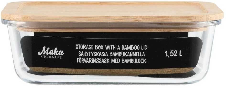 Maku Kitchen Life indas maistui su bambukiniu dangteliu 1,52 L