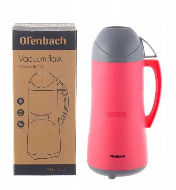 Ofenbach Termosas-ąsotis 1l,stiklinis vidus,mix