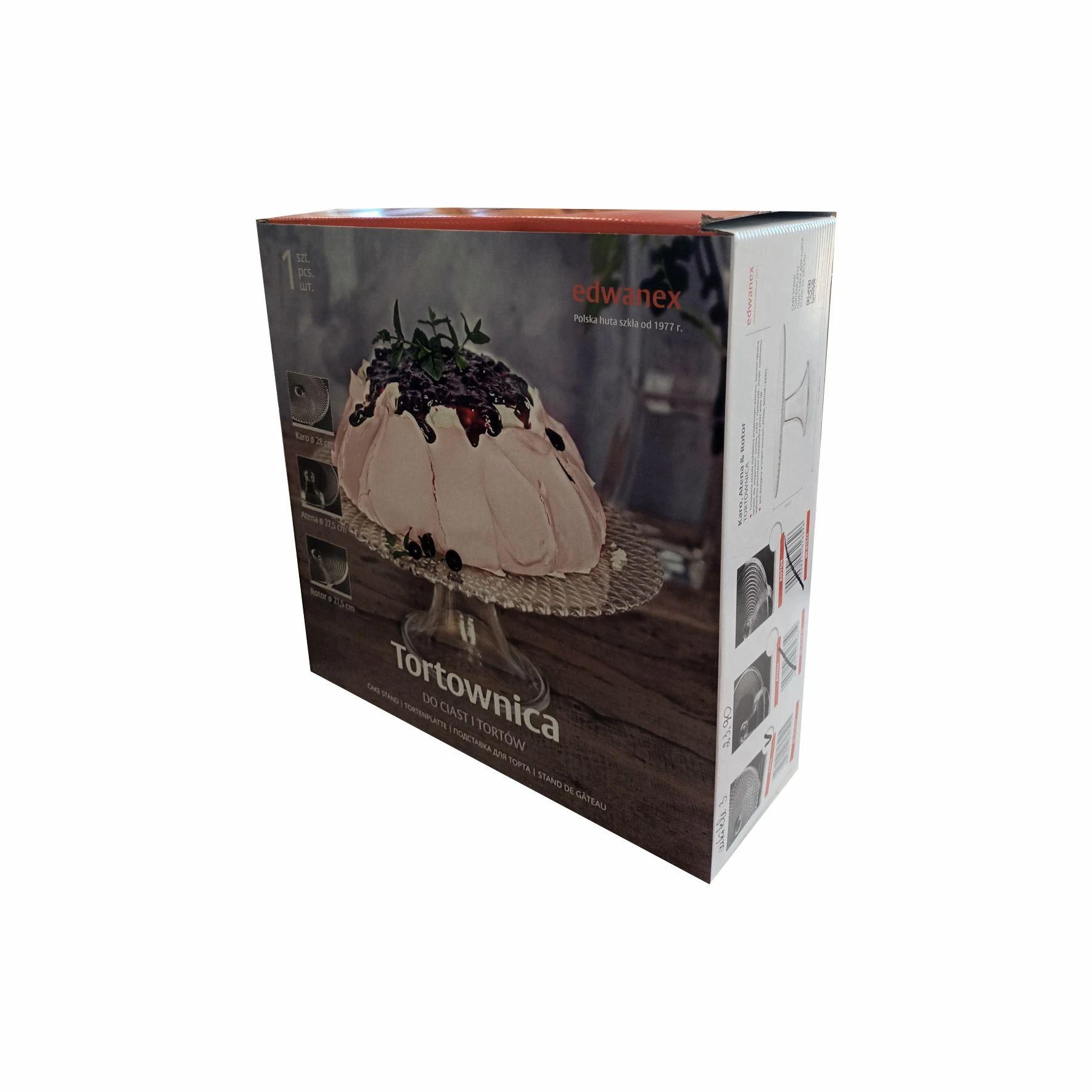 Tortinė iš stiklo ant kojelės 28cm,Karo
