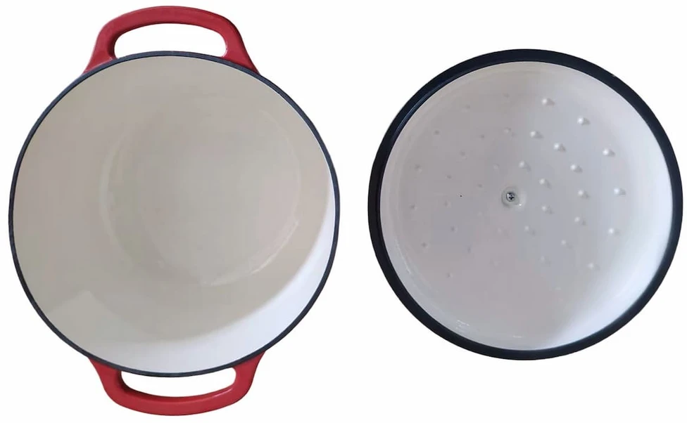 Troškintuvas ketaus,emaliuotas 5,6l, 28x28xh12cm, raudonas