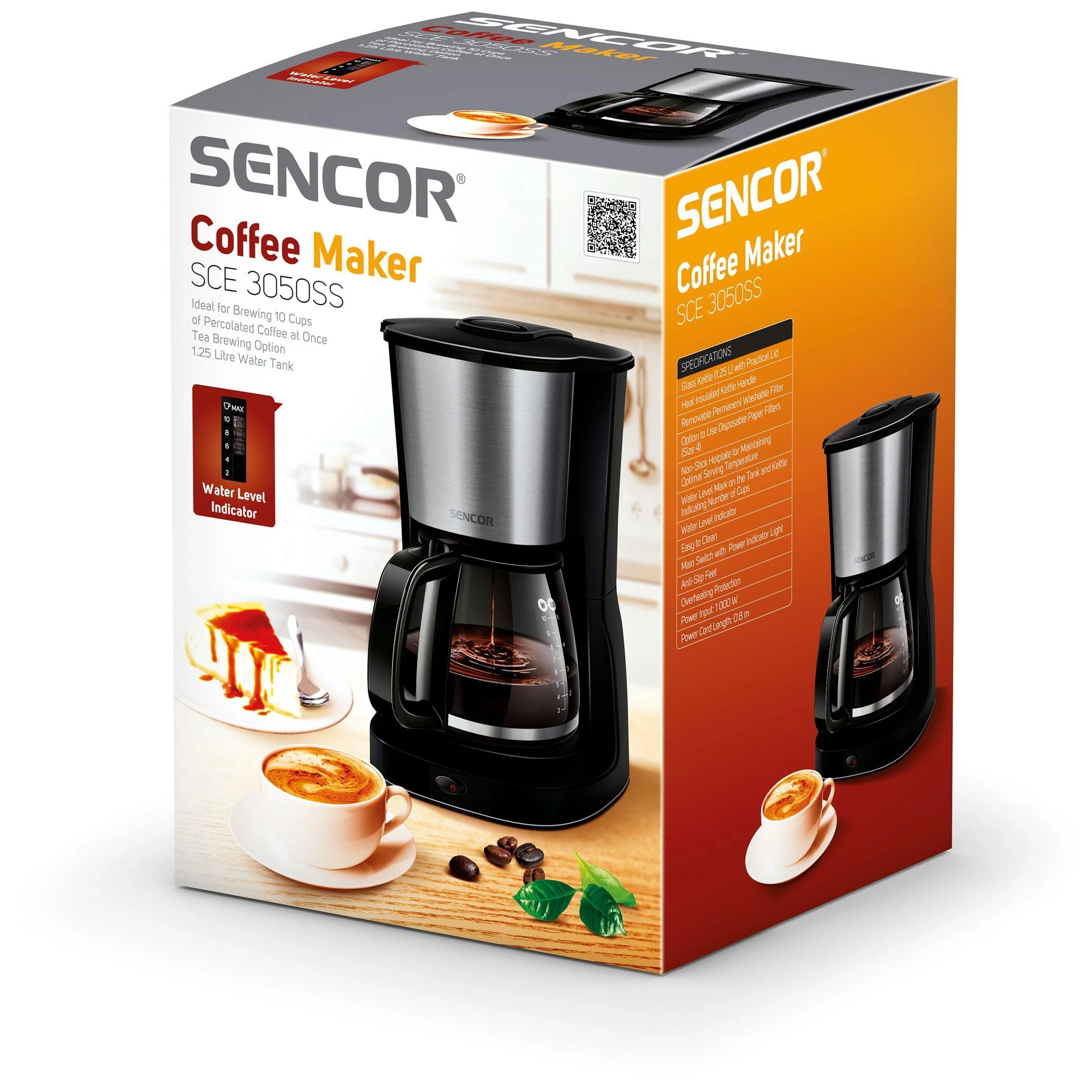 Kavos aparatas SENCOR Coffe Maker, 1000W, 1.25l, 10-12 puodelių