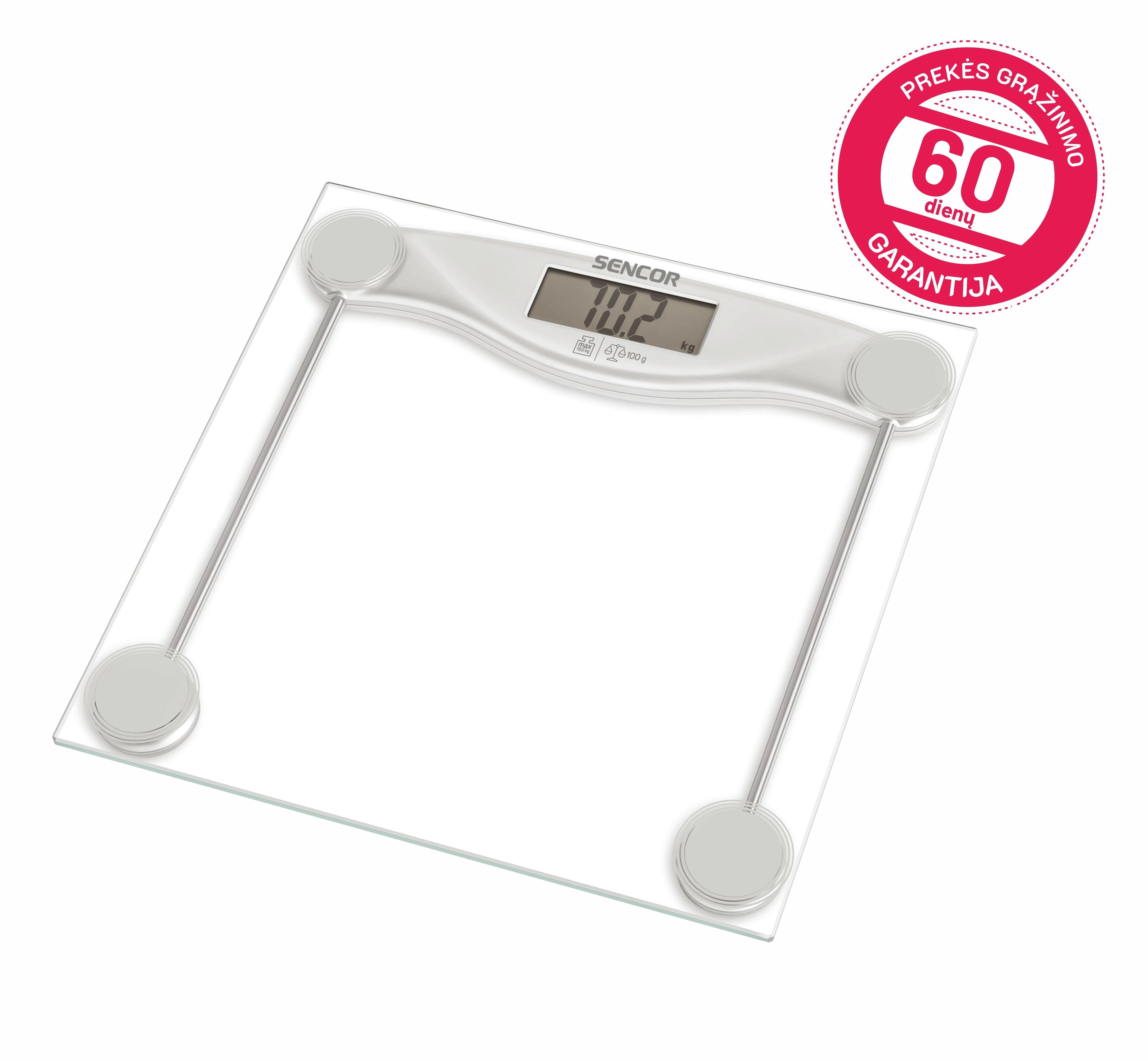 Virtuvinės svarstyklės Sencor elektroninės kūno masės svarstyklės 150kg,SBS113SL