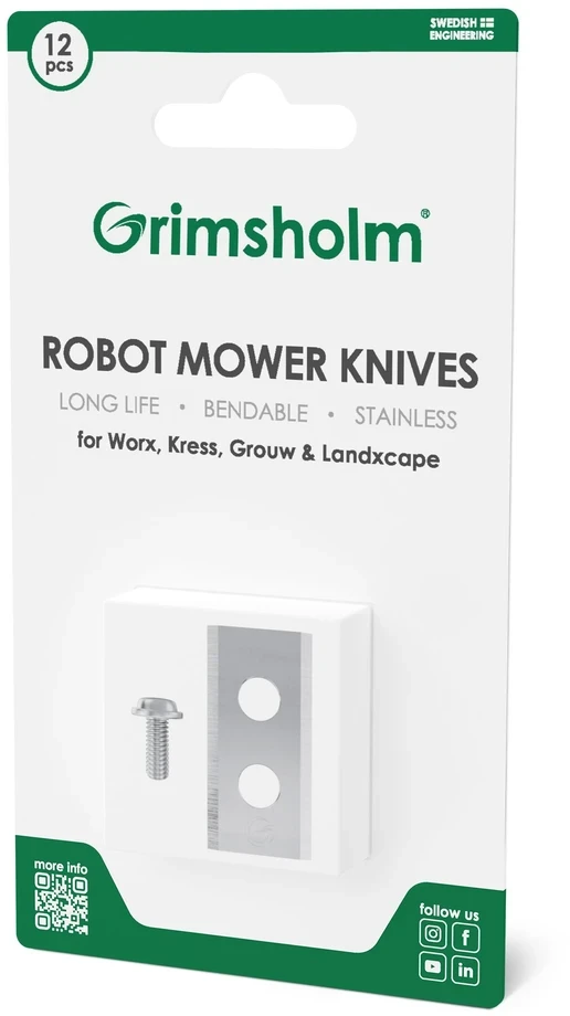 Grimsholm WORX Landroid roboto vejapjovės dvipusiai peiliukai (12vnt)