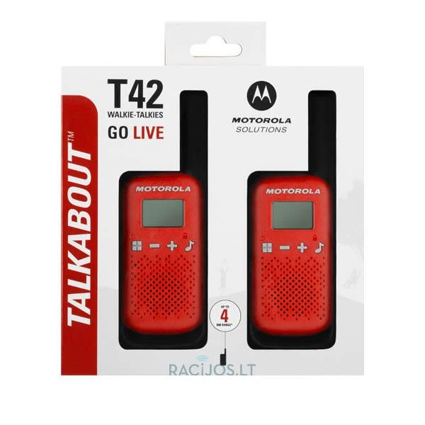 Radijo stotelės - racijos MOTOROLA Talkabout T42 Raudona 2 vnt.
