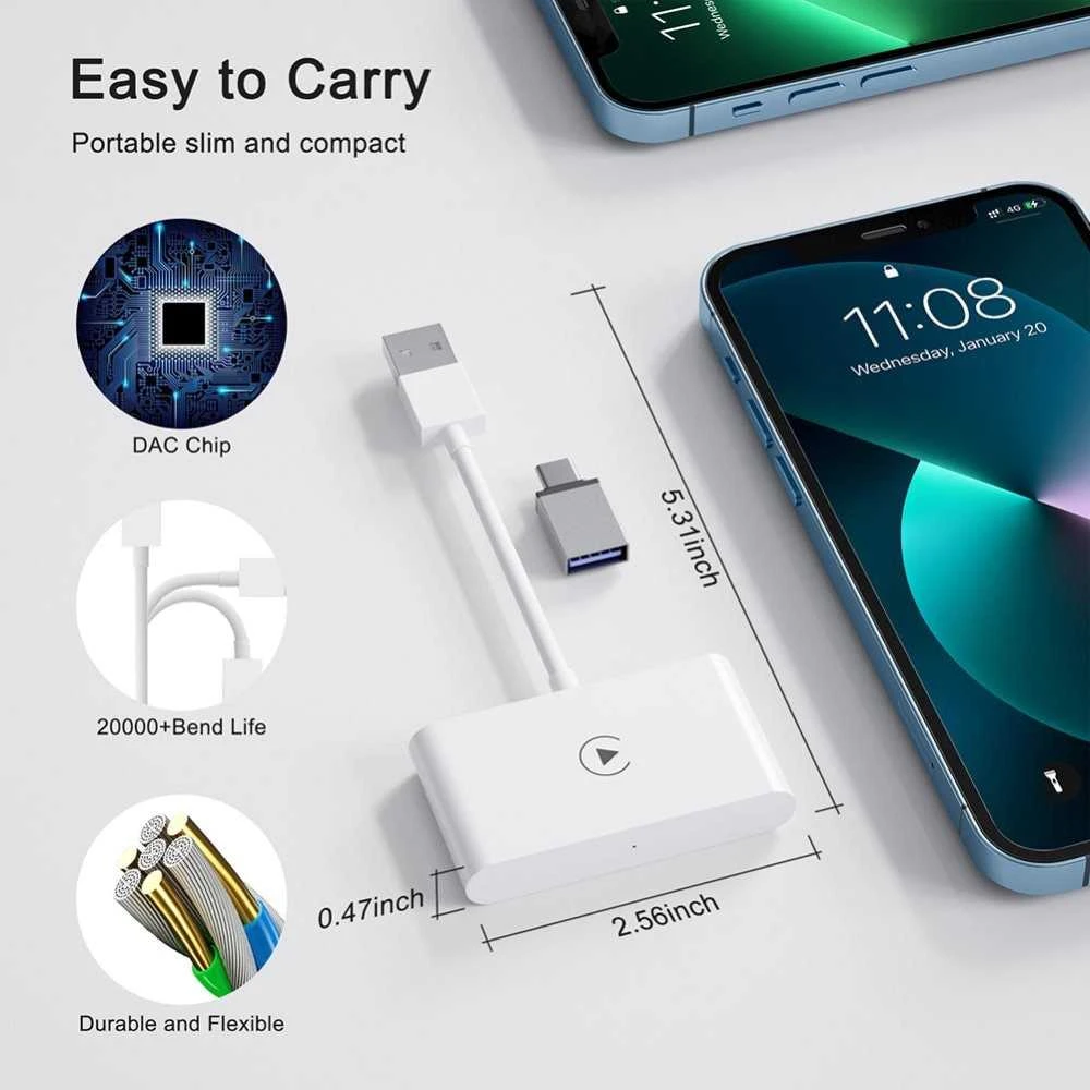 Tavalax iPhone Automobilio Adapteris Carplay
