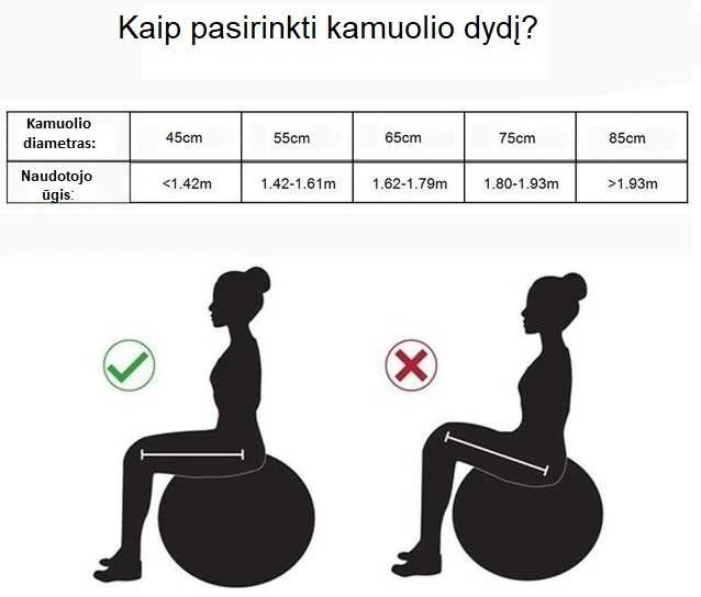 Gimnastikos kamuolys SANRO 65cm Rožinis su pompa