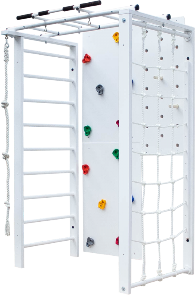 Sanro Medinis namų sporto kompleksas DAVID baltas, 233x151x103 cm