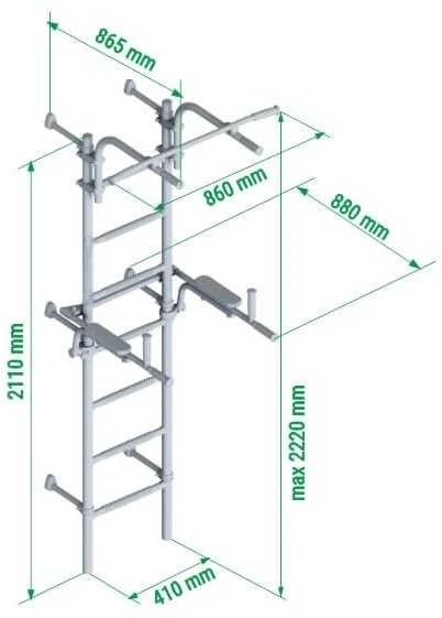 Sporto kompleksas (gimnastikos sienelė) SANRO S10 juoda, 222x41cm