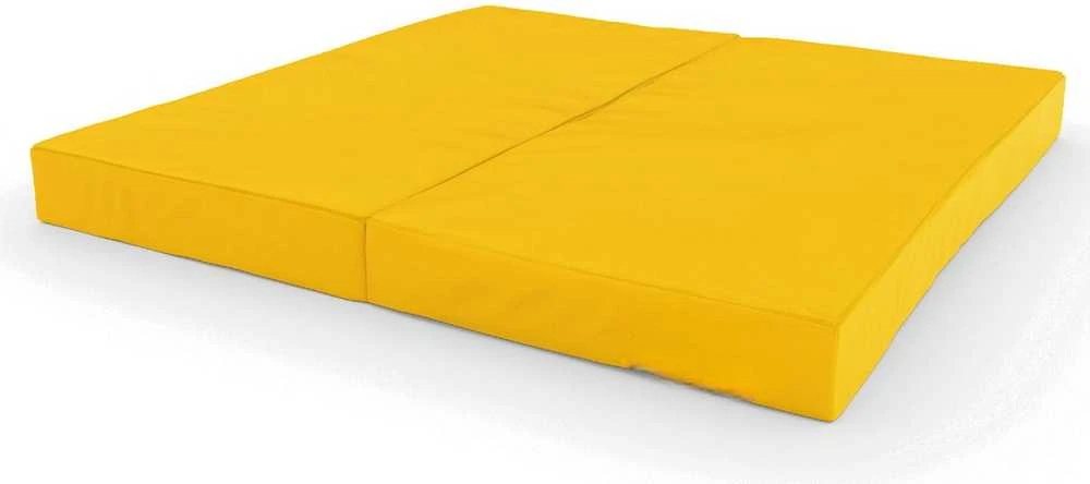 Sulankstomas gimnastikos čiužinys SANRO 100x100x10 cm Geltonas