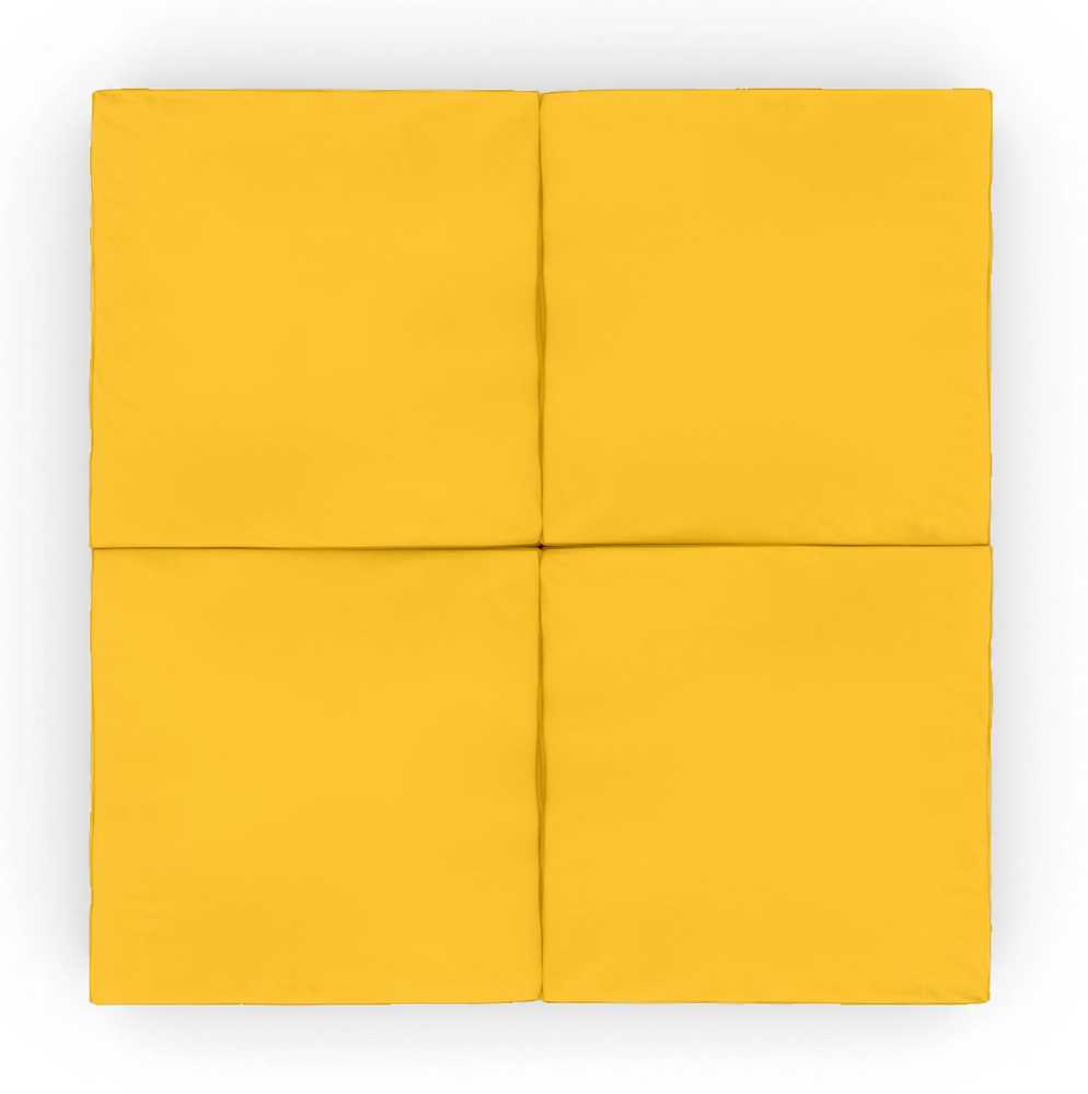 Sulankstomas gimnastikos čiužinys SANRO 100x100x10 cm geltonas (4 dalių)