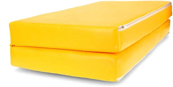 Sulankstomas gimnastikos čiužinys SANRO 100x100x10 cm Geltonas