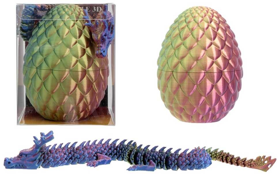 Dėlionė 3D kiaušinis su drakonu arba gyvate 10 cm