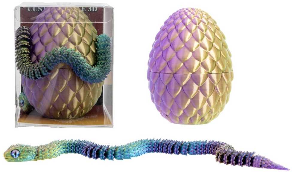 Dėlionė 3D kiaušinis su drakonu arba gyvate 10 cm