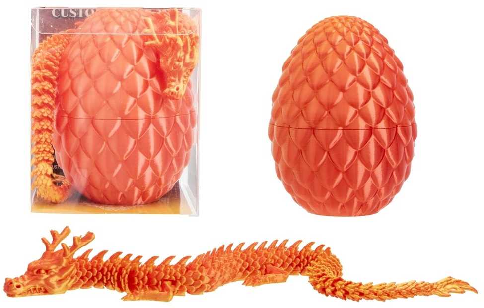 Dėlionė 3D kiaušinis su drakonu arba gyvate 10 cm