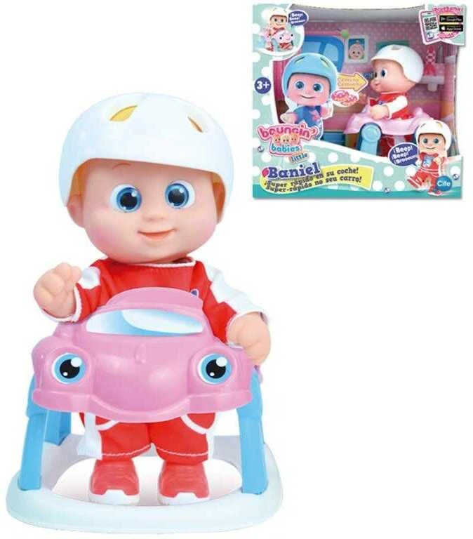 BOUNCIN BABIES lėlė Banielis super greitas savo mašinoje, vaikščiojanti, 16cm, 801001